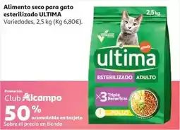 Alcampo Ultima - al.gato seco esterilizado adulto pollo 2,5 kg oferta