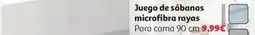 Alcampo Juego sabanas microfibra rayas 90 oferta