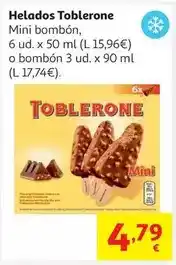 Alcampo Mini bombon toblerone 6x50ml 216g oferta