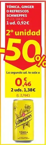 Alcampo Schweppes - tonica lata 25 cl oferta