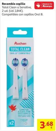 Alcampo Auchan - recambio cepillo total clean 2 uds oferta