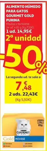 Alcampo Purina - al.gato humedo latita mousse gourmet gold 24x85g oferta