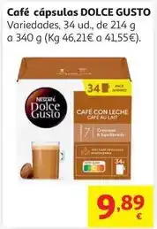 Alcampo Dolce gusto - cafe capsulas con leche 34u 340 g oferta