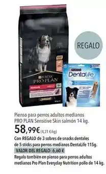 El Corte Inglés Purina - pienso para perros adultos medianos pro plan sensitive skin salmón oferta