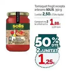 Condis Solís - tomàquet fregit recepta artesana oferta