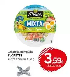 Condis Florette - amanida completa mixta amb ou oferta