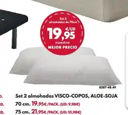 BricoCentro Set 2 almohadas visco-copos, aloe-soja oferta
