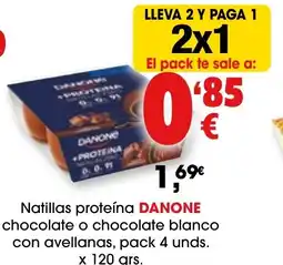TOP Cash & Carry DANONE Natillas proteína chocolate o chocolate blanco con avellanas oferta