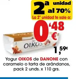 TOP Cash & Carry OIKOS DE DANONE Yogur con caramelo o tarta de arándanos oferta