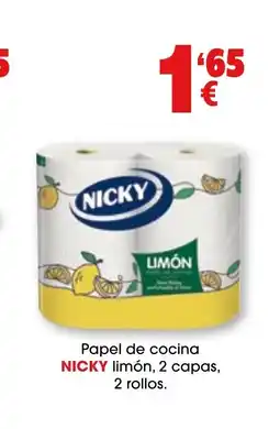 TOP Cash & Carry NICKY Papel de cocina limón, 2 capas, 2 rollos. oferta
