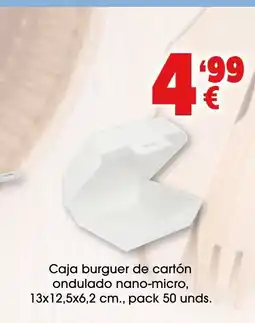 TOP Cash & Carry Caja burguer de cartón ondulado nano-micro oferta