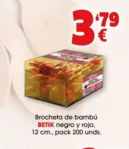 TOP Cash & Carry BETIK Brocheta de bambú negro y rojo oferta