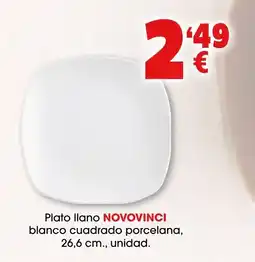 TOP Cash & Carry NOVOVINCI Plato llano blanco cuadrado porcelana oferta
