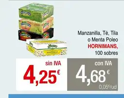 mycash profesional HORNIMANS Manzanilla, Té, Tila o Menta Poleo oferta