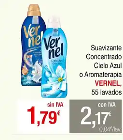 mycash profesional VERNEL Suavizante Concentrado Cielo Azul o Aromaterapia oferta