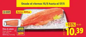 Lidl Filete de salmón oferta