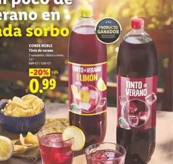 Lidl CONDE NOBLE Tinto de verano oferta