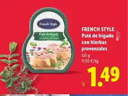 Lidl FRENCH STYLE Paté de hígado con hierbas provenzales oferta