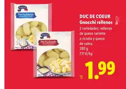 Lidl DUC DE COEUR Gnocchi rellenos oferta