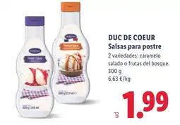 Lidl DUC DE COEUR Salsas para postre oferta