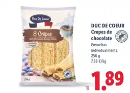 Lidl DUC DE COEUR Crepes de chocolate oferta