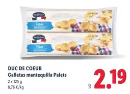 Lidl DUC DE COEUR Galletas mantequilla Palets oferta