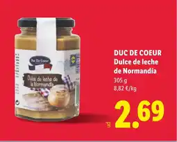 Lidl DUC DE COEUR Dulce de leche de Normandía oferta