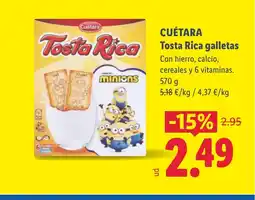 Lidl CUÉTARA Tosta Rica galletas oferta