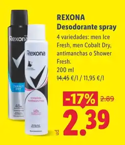 Lidl REXONA Desodorante spray oferta