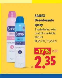 Lidl SANEX Desodorante spray oferta