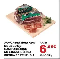 Supercor Jamon deshuesado de cebo de campo ibérico 50% raza ibérica sierra de tentudía oferta
