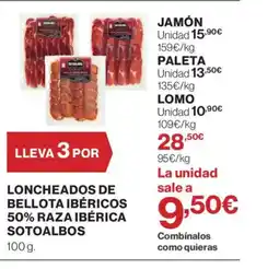 Supercor Loncheados de bellota ibéricos 50% raza ibérica sotoalbos oferta
