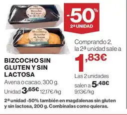 Supercor Bizcocho sin gluten y sin lactosa oferta