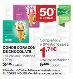 Supercor Conos corazón de chocolate oferta