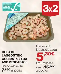 Supercor Cola de langostino cocida pelada asc pescafácil oferta