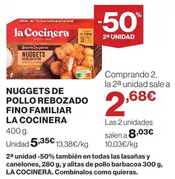 Supercor La Cocinera Nuggets de pollo rebozado fino familiar oferta