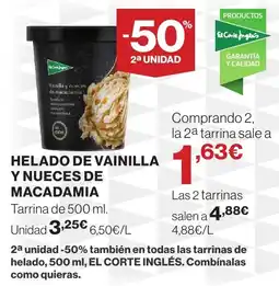 Supercor Helado de vainilla y nueces de macadamia oferta