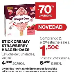 Supercor Häagen-Dazs stick creamy strawberry oferta