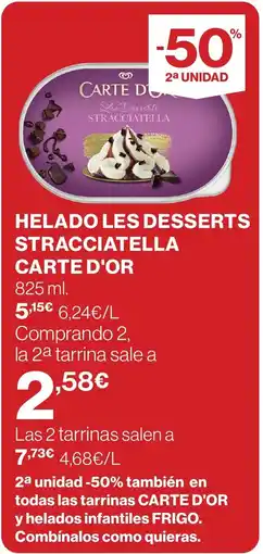Supercor Carte D'Or Helado les desserts stracciatella oferta