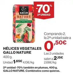 Supercor Hélices vegetales gallo nature oferta