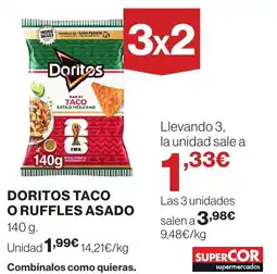 Supercor Doritos taco o ruffles asado oferta
