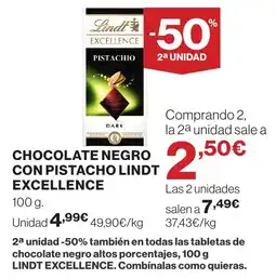 Supercor Lindt Excellence Chocolate negro con pistacho oferta