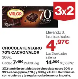 Supercor Valor Chocolates 70% cacao oferta