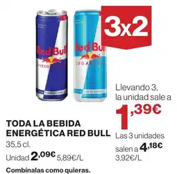 Supercor Red Bull Toda la bebida energética oferta