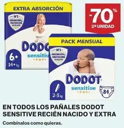 Supercor En todos los pañales dodot sensitive recién nacido y extra oferta