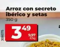 Dia Arroz con secreto iberico y setas oferta
