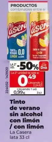 Dia La casera - tinto de verano sin alcohol con limon / con limon oferta