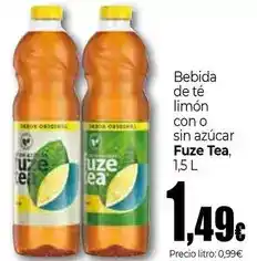 Unide Supermercados Fuze tea - bebida de te limon con o sin azucar oferta