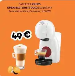 Master Cadena Krups - cafetera kp1a3110 white dolce oferta