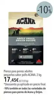 El Corte Inglés Pienso para perros adultos pequenos sabor pollo oferta